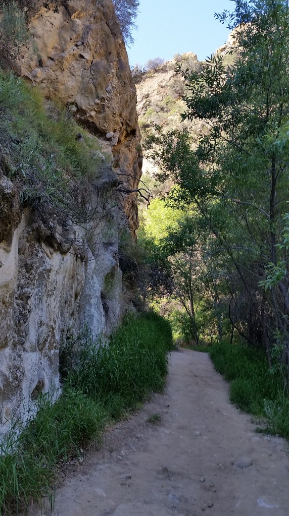 Beginning of The Narrows - hiking between two large slabs of rock