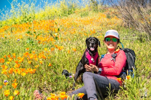 Hiking Girl with Dog
