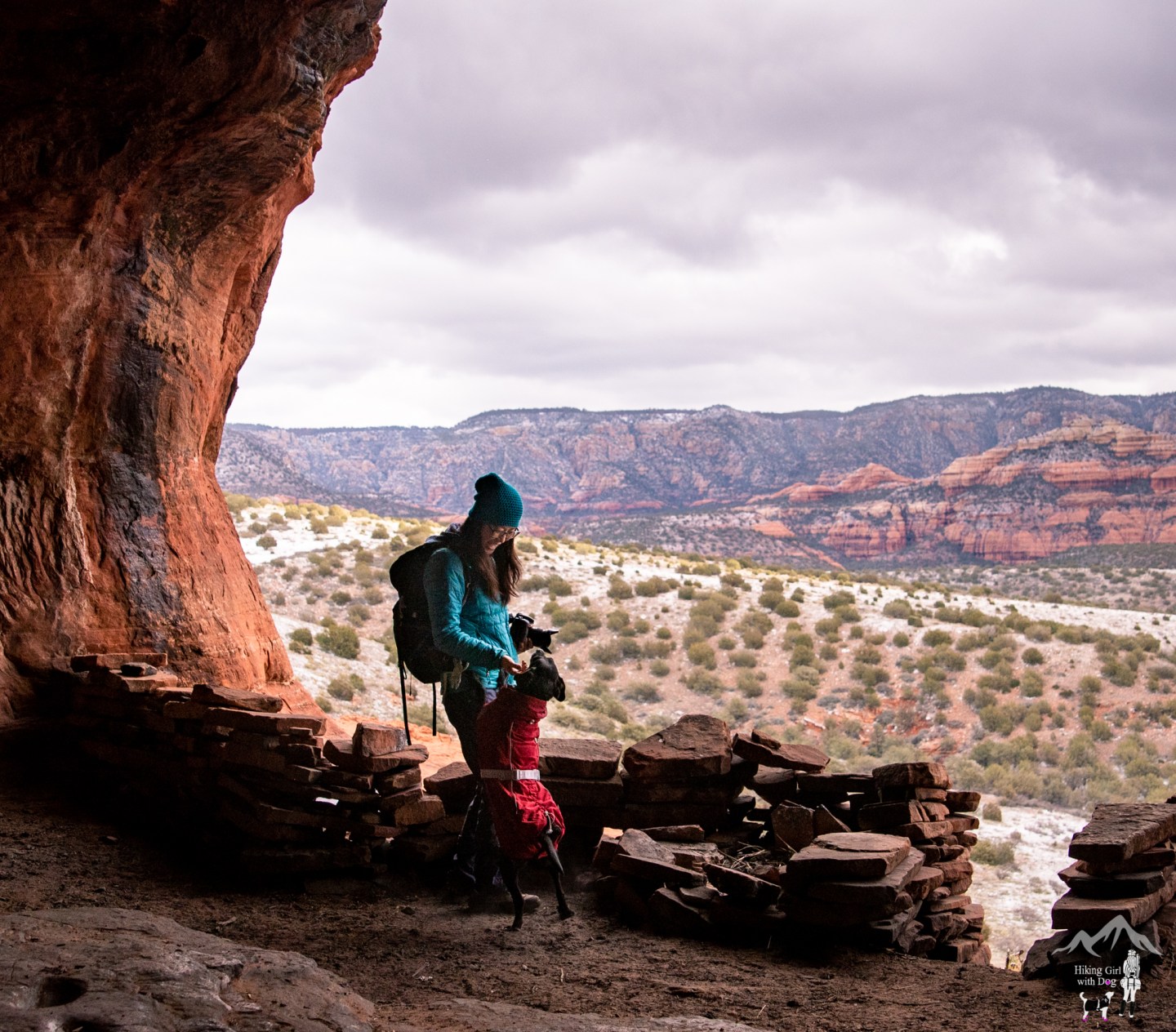 Robbers Roost Trail In Arizona Hiking Girl With Dog robbers-roost-trail-in-arizona-hiking-girl-with-dog